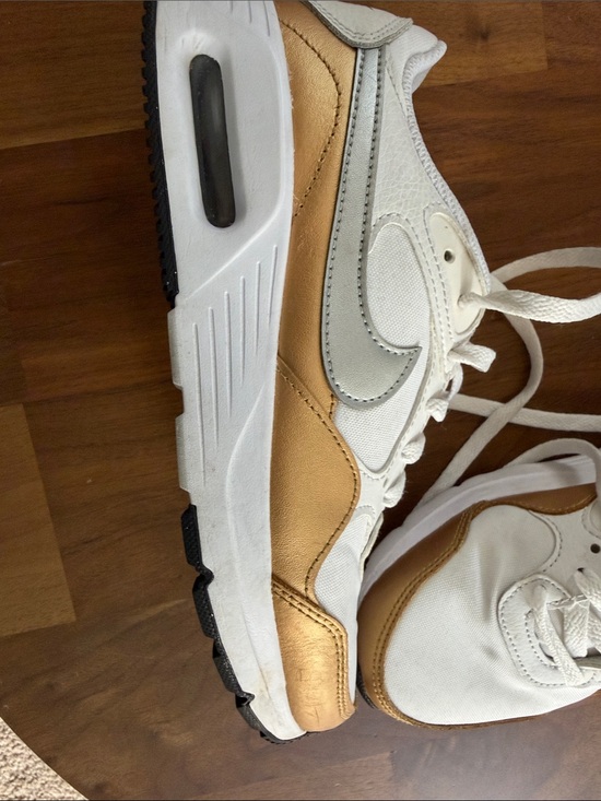 Nike Shoes - Nike Air Max SC White Sneakers with Gold Trim